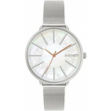 MINET MWL5143 Stříbrné dámské hodinky PRAGUE Silver Flower Mesh