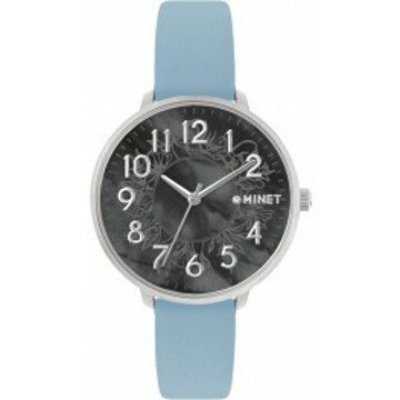 Modré dámské hodinky MINET MWL5167 PRAGUE Black Flower s čísly