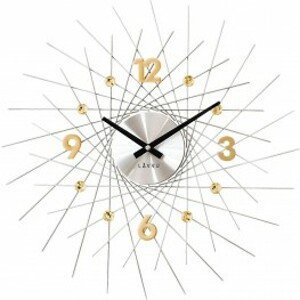 LAVVU Stříbrné hodiny se zlatými detaily CRYSTAL Lines LCT1054