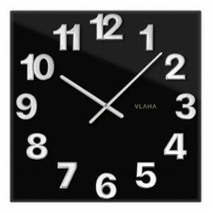 Vlaha VCT1100 - GLASSICO Skleněné černé hodiny vyrobené v Čechách