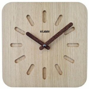 KUBRi 0155 - 30 cm hodiny z dubového masívu včetně dřevěných ručiček