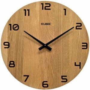 KUBRi 0190 - Obrovské dubové hodiny s vynikající čitelností o průměru 80 cm