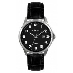 LAVVU Stříbrno-černé pánské hodinky ÖREBRO LWM0242