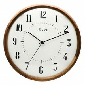 LAVVU Dřevěné hodiny s plynulým chodem RETRO 31,5cm LCS4110