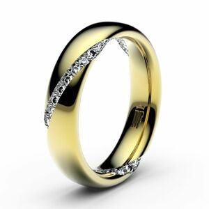 Zlatý dámský prsten DF 3028 ze žlutého zlata, s briliantem 53