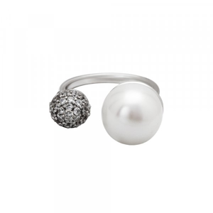 Prsten se syntetickou perlou 125-386-3635 52