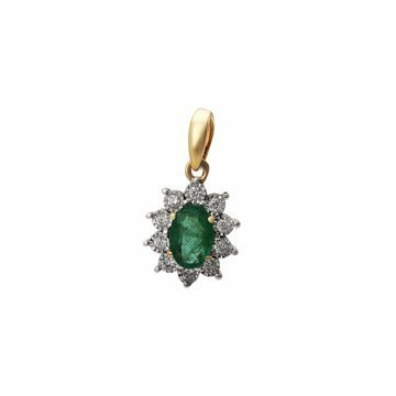 Přívěsek s brilianty a smaragdem 244-429-021975 0.85g