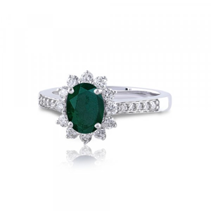 Prsten s brilianty a smaragdem 324-436-466E 52-3.75g