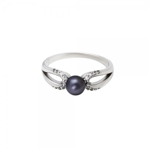 Prsten se syntetickou perlou 125-187-6656 60