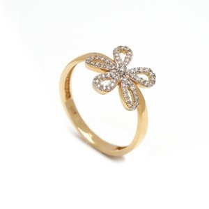 Zlatý dámský prsten Květ