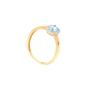 Zlatý prsten FAUNA s modrým kamenem