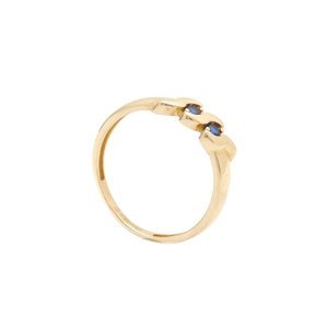 Zlatý prsten ESTELLE s modrými zirkony