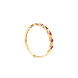 Zlatý prsten EVADNE s růžovými zirkony