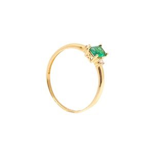 Zlatý prsten COLISTA se zeleným kamenem