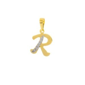 Přívěsek písmenko R ze žlutého zlata