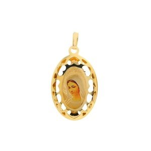 Zlatý velký medailon Panny Marie Medžugorské