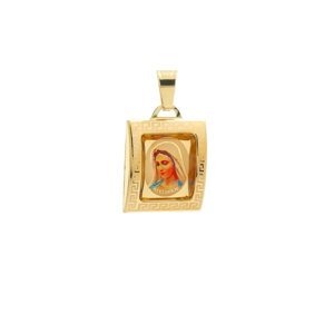 Medailon Panny Marie Medžugorské ze žlutého zlata
