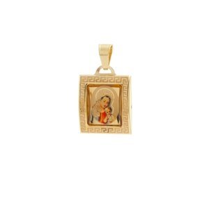 Medailon Panny Marie s dítětem ze žlutého zlata