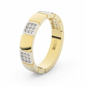 Zlatý dámský prsten DF 3057 ze žlutého zlata, s briliantem 53