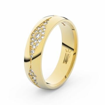 Dámský snubní prsten DF 3074 ze žlutého zlata, s brilianty 57