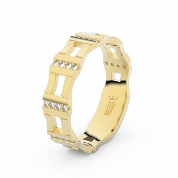 Zlatý dámský prsten DF 3084 ze žlutého zlata, s brilianty 50