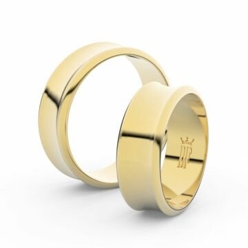 Snubní prsteny ze žlutého zlata, 6.65 mm, konkávní, pár - 5B70