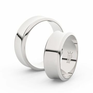 Snubní prsteny z bílého zlata, 6.65 mm, konkávní, pár - 5B70