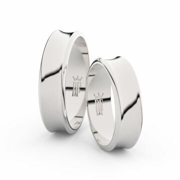 Snubní prsteny z bílého zlata, 5.6 mm, konkávní, pár - 5C57