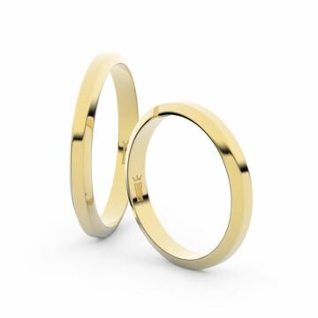 Snubní prsteny ze žlutého zlata, 2.7 mm, lichoběžný, pár - 6A30