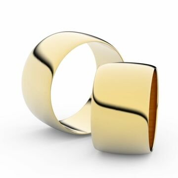 Snubní prsteny ze žlutého zlata, 11 mm, půlkulatý, pár - 9C110