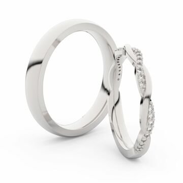 Snubní prsteny z bílého zlata s brilianty, pár - 3951