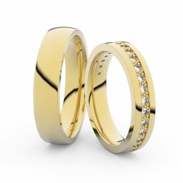 Snubní prsteny ze žlutého zlata s brilianty, pár - 3898