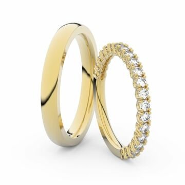Snubní prsteny ze žlutého zlata s brilianty, pár - 3902