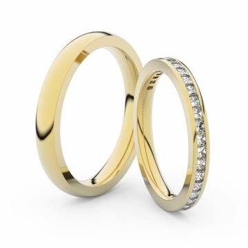 Snubní prsteny ze žlutého zlata s brilianty, pár - 3906