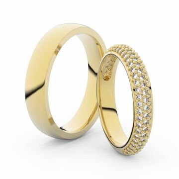 Snubní prsteny ze žlutého zlata s brilianty, pár - 3918