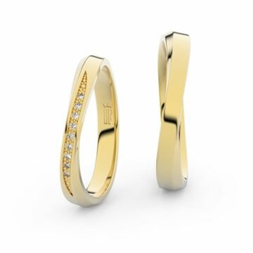 Snubní prsteny ze žlutého zlata s brilianty, pár - 3017