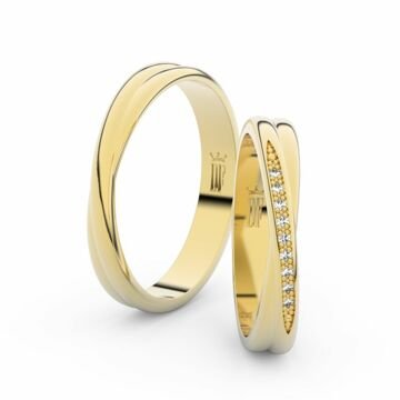 Snubní prsteny ze žlutého zlata s brilianty, pár - 3019