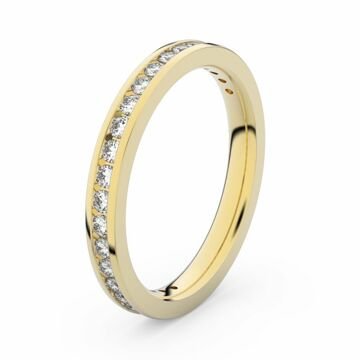 Zlatý dámský prsten DF 3893 ze žlutého zlata, s briliantem 52
