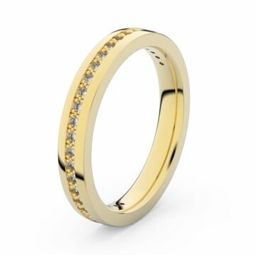 Zlatý dámský prsten DF 3896 ze žlutého zlata, s briliantem 48