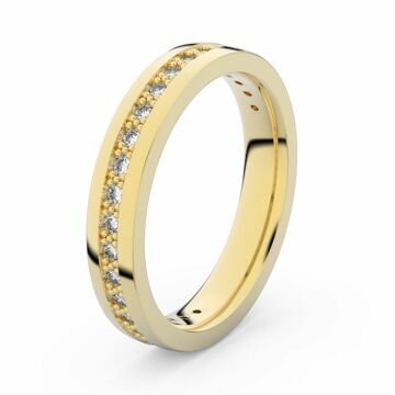 Zlatý dámský prsten DF 3897 ze žlutého zlata, s briliantem 48