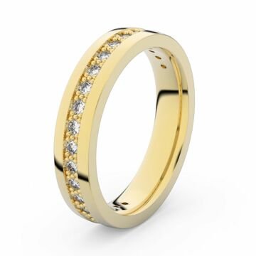 Zlatý dámský prsten DF 3898 ze žlutého zlata, s briliantem 46