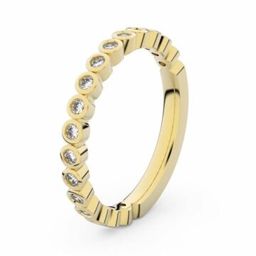 Zlatý dámský prsten DF 3899 ze žlutého zlata, s briliantem 46