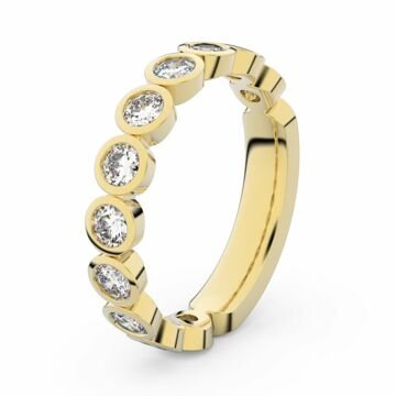 Zlatý dámský prsten DF 3901 ze žlutého zlata, s briliantem 46