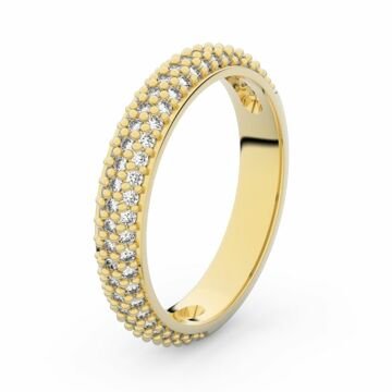 Zlatý dámský prsten DF 3918 ze žlutého zlata, s briliantem 51