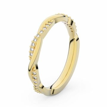 Zlatý dámský prsten DF 3951 ze žlutého zlata, s briliantem 59