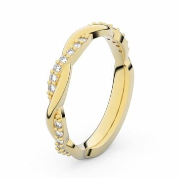 Zlatý dámský prsten DF 3952 ze žlutého zlata, s briliantem 46