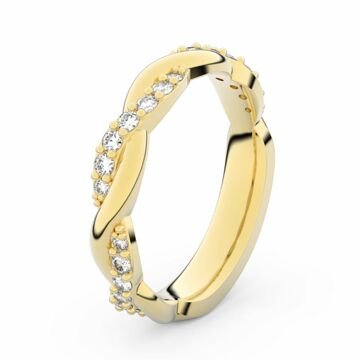 Zlatý dámský prsten DF 3953 ze žlutého zlata, s briliantem 46