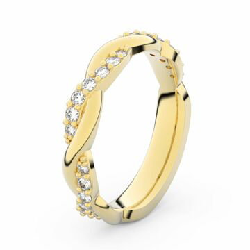 Zlatý dámský prsten DF 3953 ze žlutého zlata, s briliantem 55