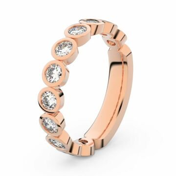 Zlatý dámský prsten DF 3901 z růžového zlata, s briliantem 52