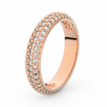 Zlatý dámský prsten DF 3912 z růžového zlata, s briliantem 46